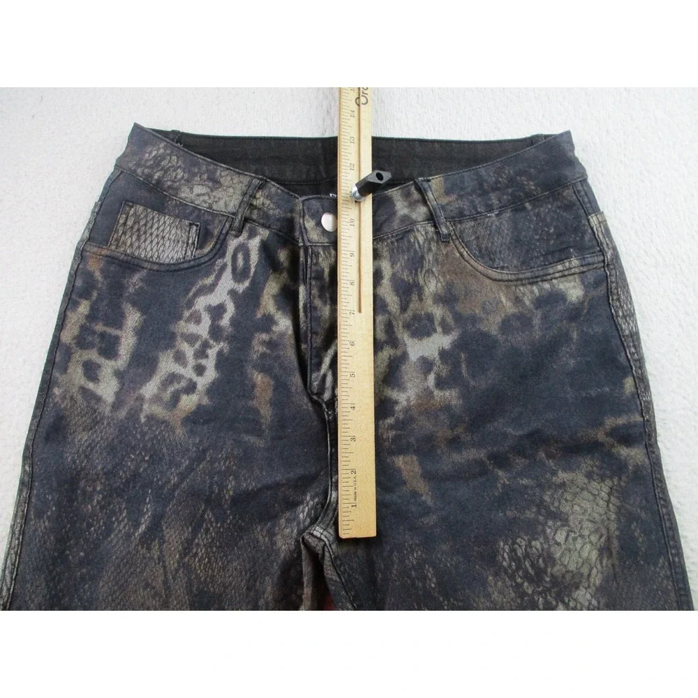 Frank Lyman Pants Womens XL Animal Print Snakeskin Leopard Skinny Stretch 223441